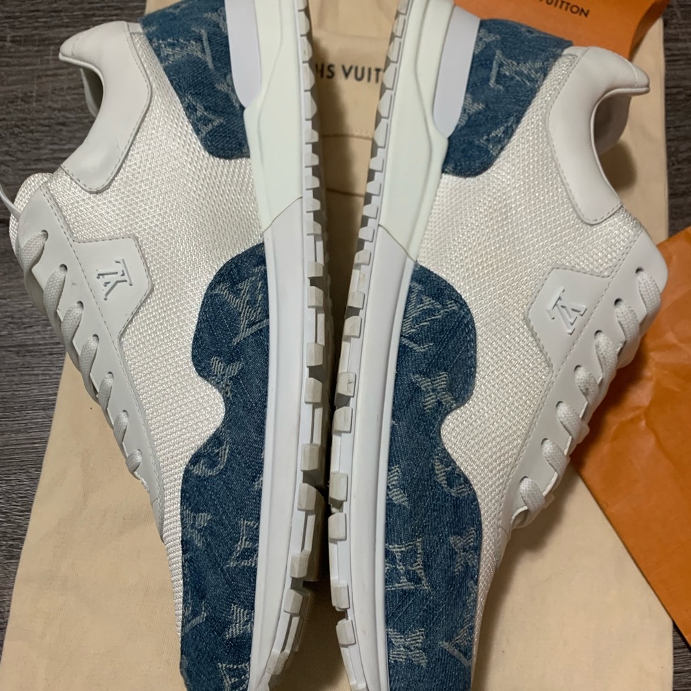 Authentic Louis Vuitton Run Away sneakers monogram denim leather size 11 - Picture 8 of 16